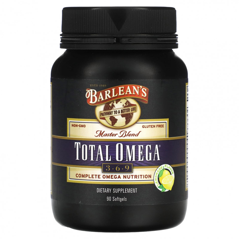 ���������� Barlean's, Master Blend, Total Omega 3-6-9, �������, 90 ������ ��������  Iherb (������)