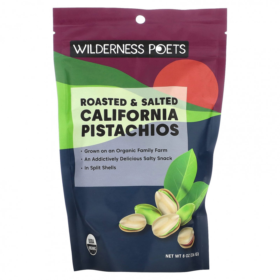 Wilderness Poets, Roasted and Salted Pistachios, 8 oz, (226.8 g)    , -, 