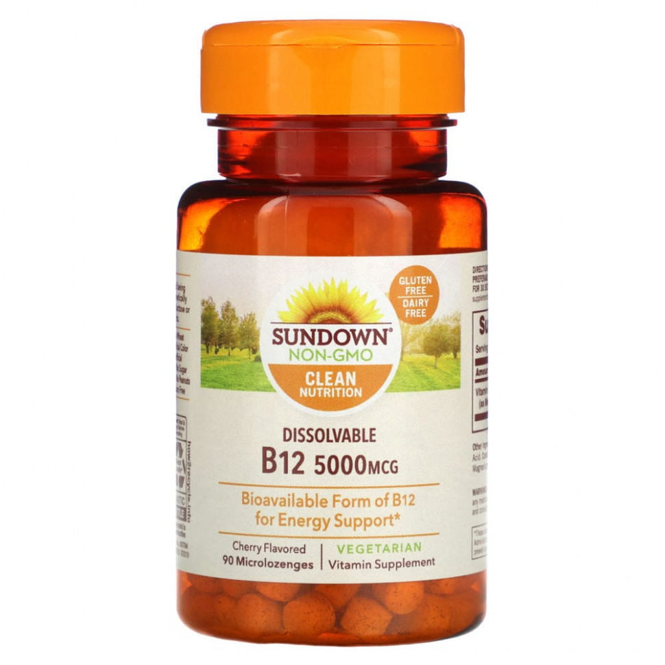 Sundown Naturals, Dissovable B12, , 5000 , 90     , -, 