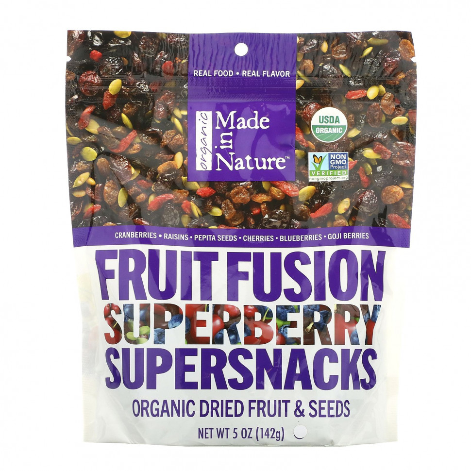  Made in Nature,   Fusion Superberry Blast Supersnacks, 5  (142 )  Iherb ()