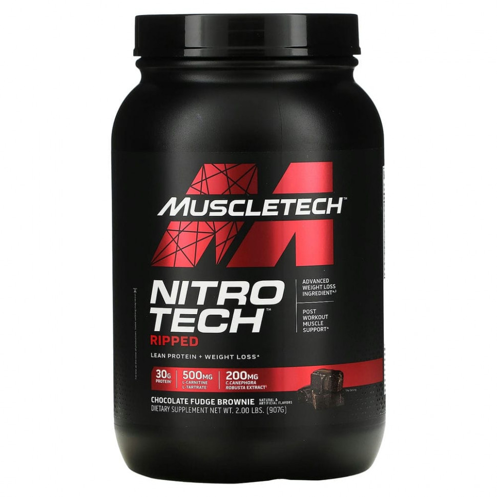 ���������� Muscletech, Nitro Tech Ripped, ������ ������� + ������� ��� ���������, �� ������ ������ � ���������� ��������, 907 � (2 �����)  Iherb (������)