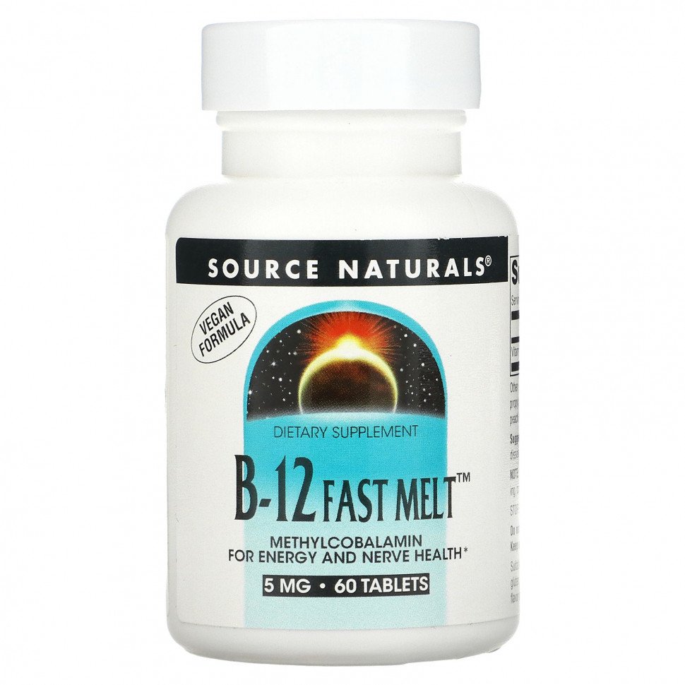 Source Naturals, B-12 Fast Melt, 5 , 60     , -, 