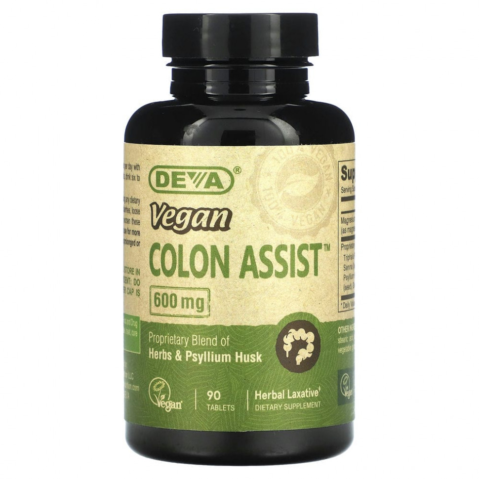 Deva, Vegan Colon Assist, 600 , 90     , -, 