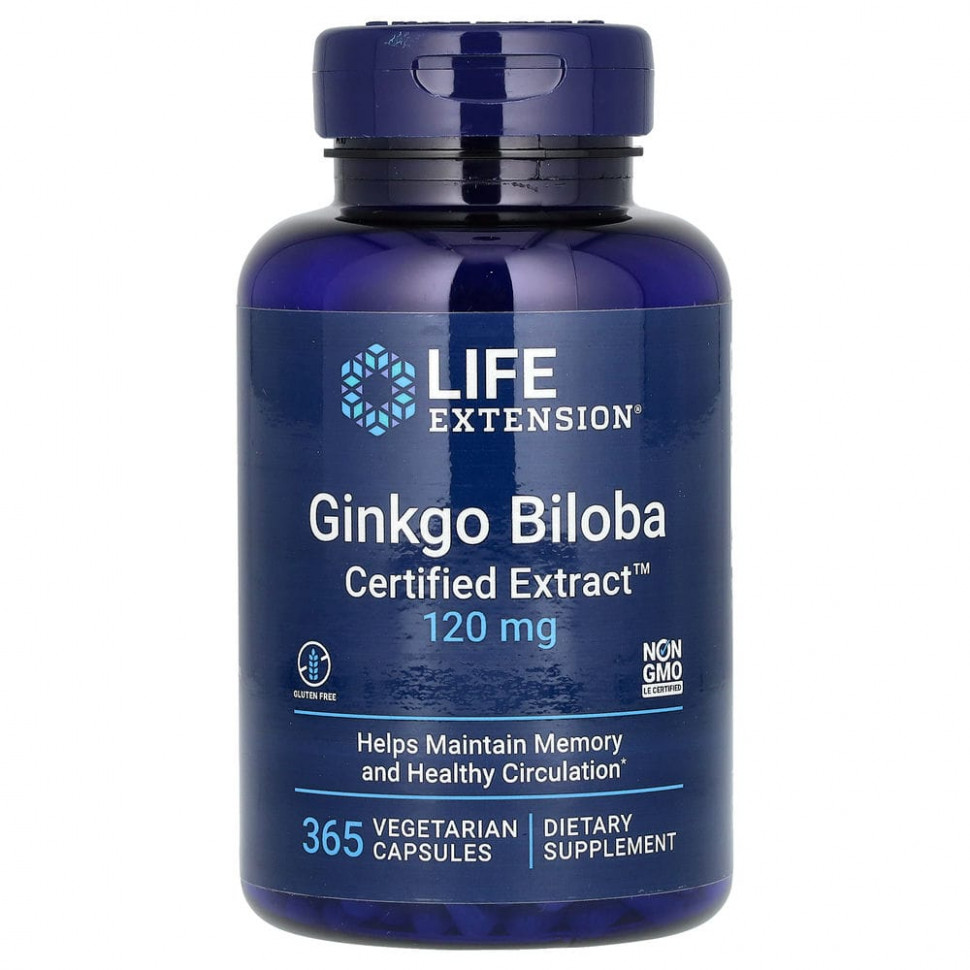Life Extension, Ginkgo Biloba, Certified Extract,  ,  , 120 , 365      , -, 