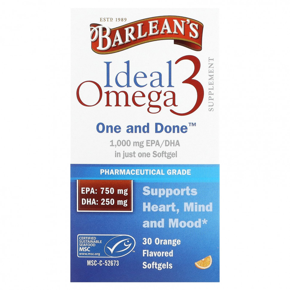 Barlean's, Ideal Omega 3, , 30      , -, 