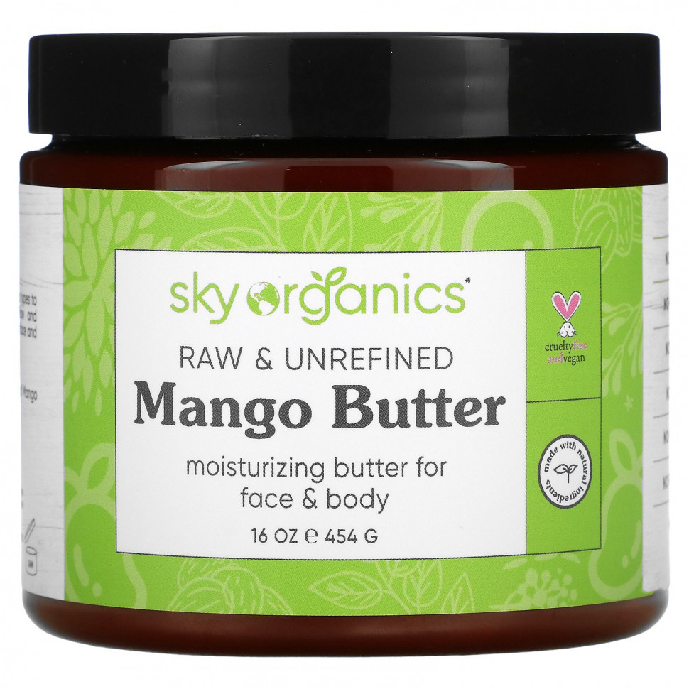 Sky Organics, Organic Unrefined Raw, Mango Butter, 16 fl oz (454 g)    , -, 