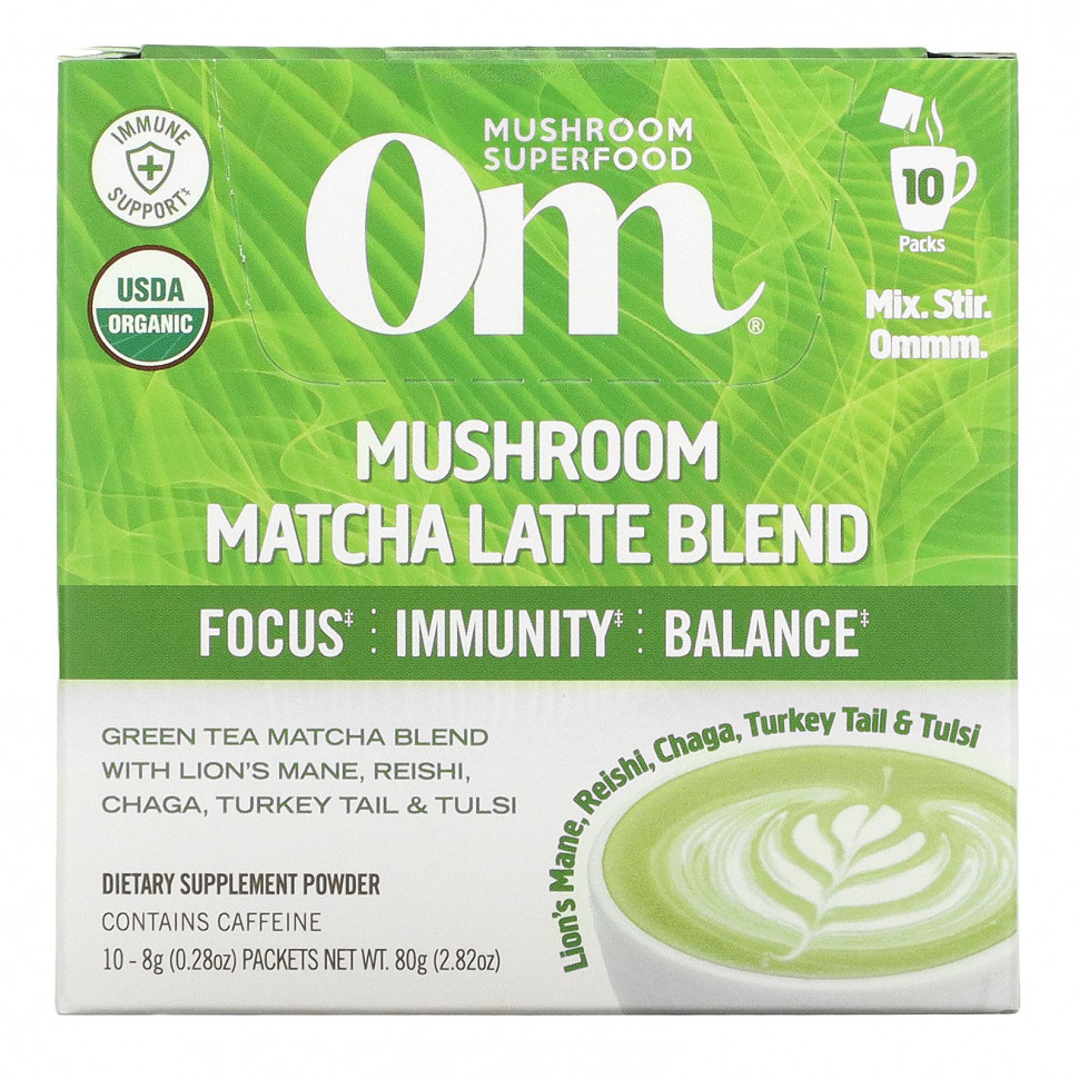���������� Om Mushrooms, ����� ����� ����� � �������, 10 ��������� �� 0,28 ����� (8 �) ������  Iherb (������)