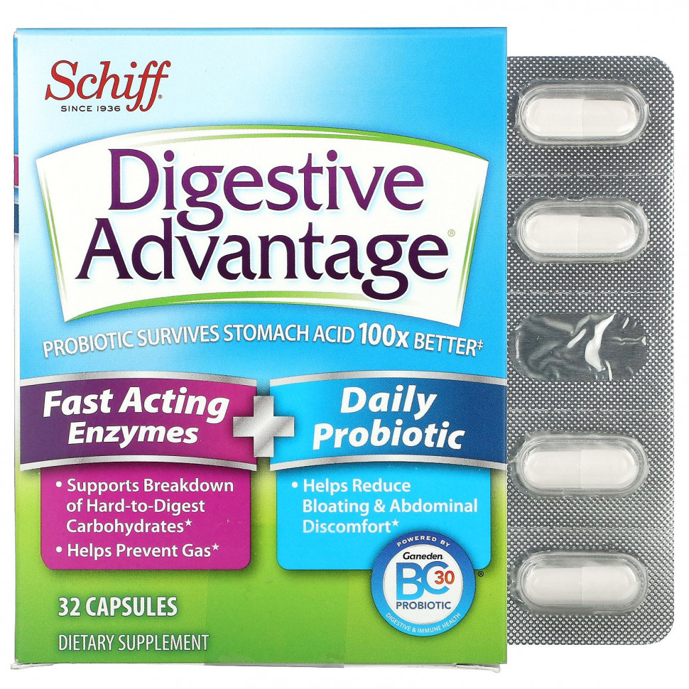 Schiff, Digestive Advantage,   +    , 32     , -, 