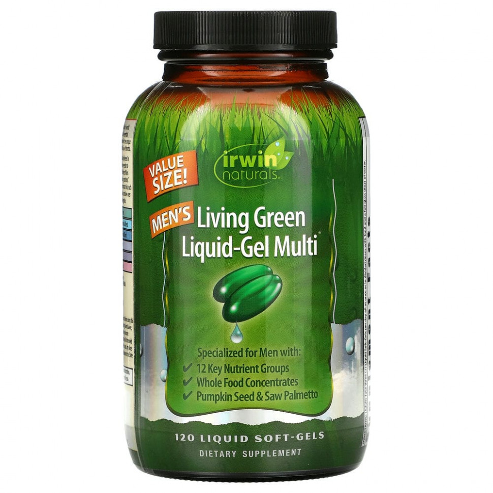 Irwin Naturals, Men's Living Green Liquid-Gel Multi, 120       , -, 