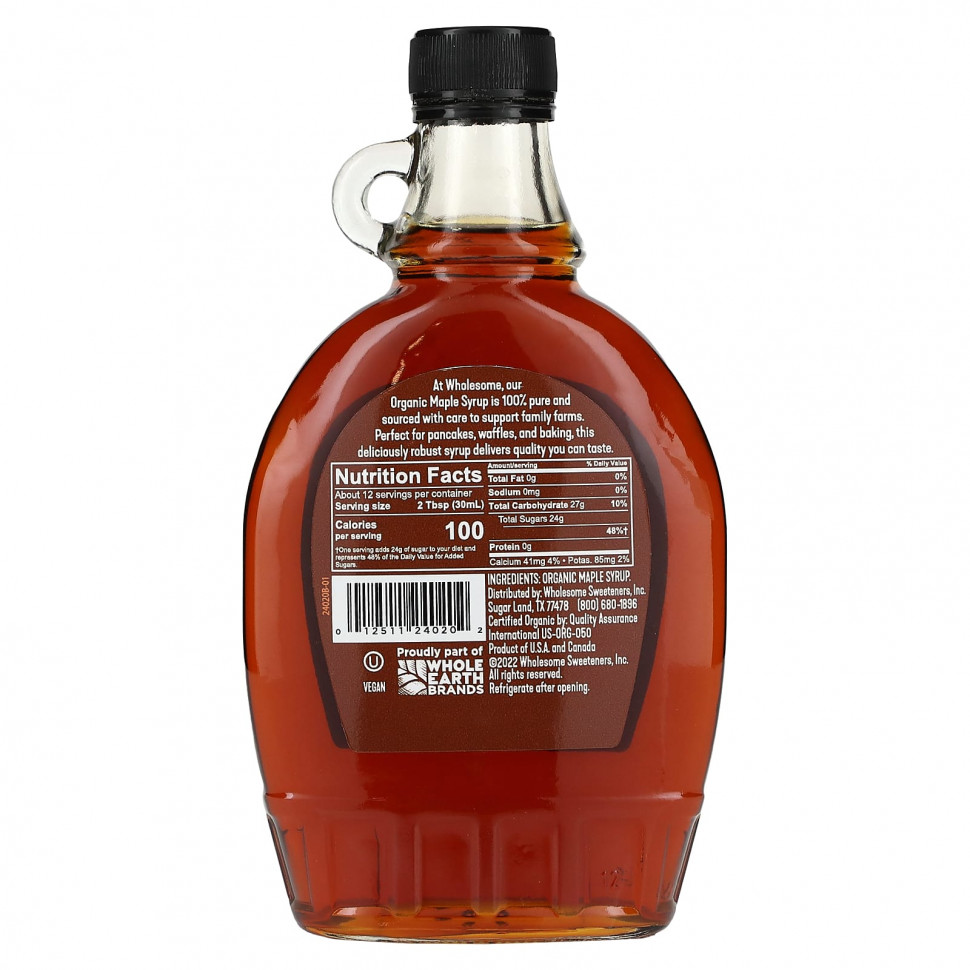 Wholesome Sweeteners, Organic Maple Syrup, Dark, 12 fl oz (355 ml)    , -, 