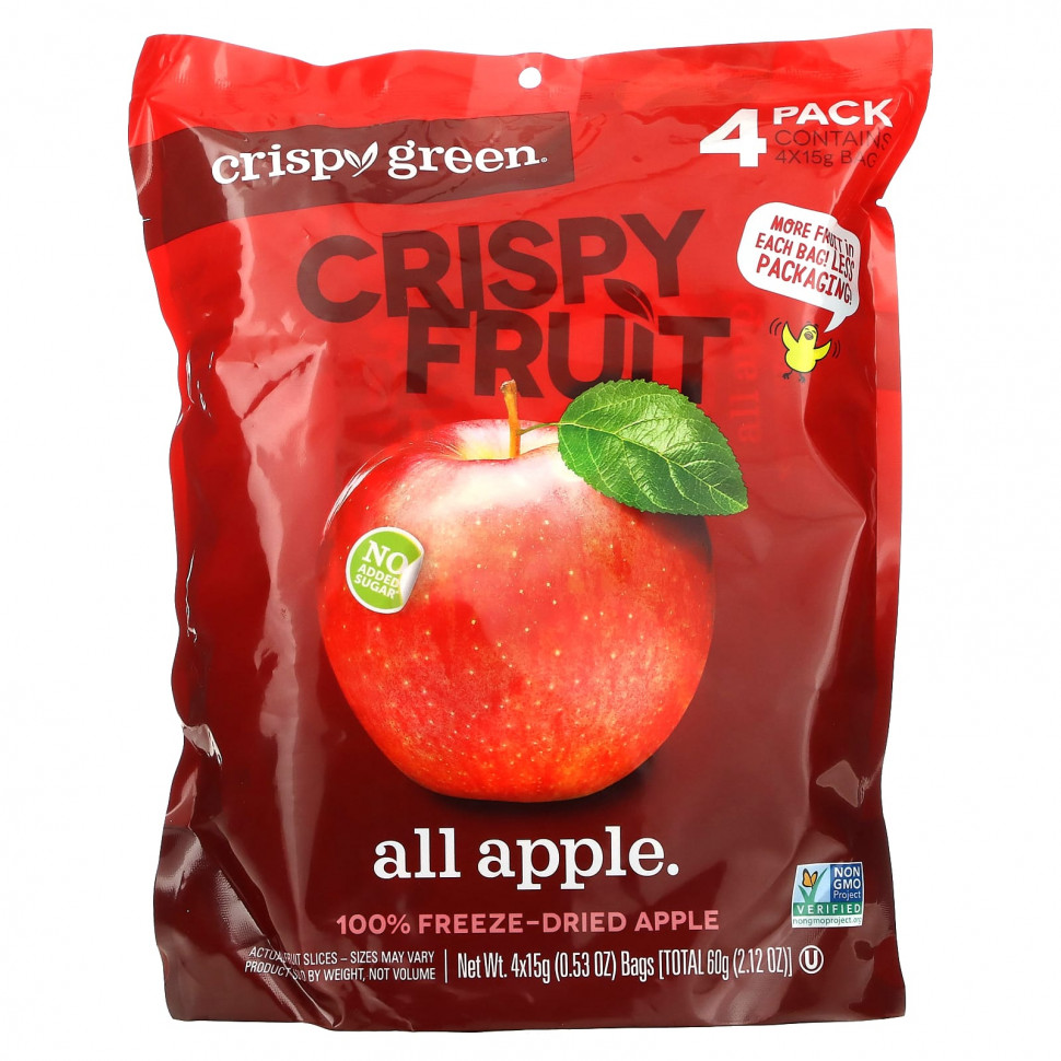 ���������� Crispy Green, Crispy Fruit, ��������� ������, 4 �������� �� 15 � (0,53 �����)  Iherb (������)