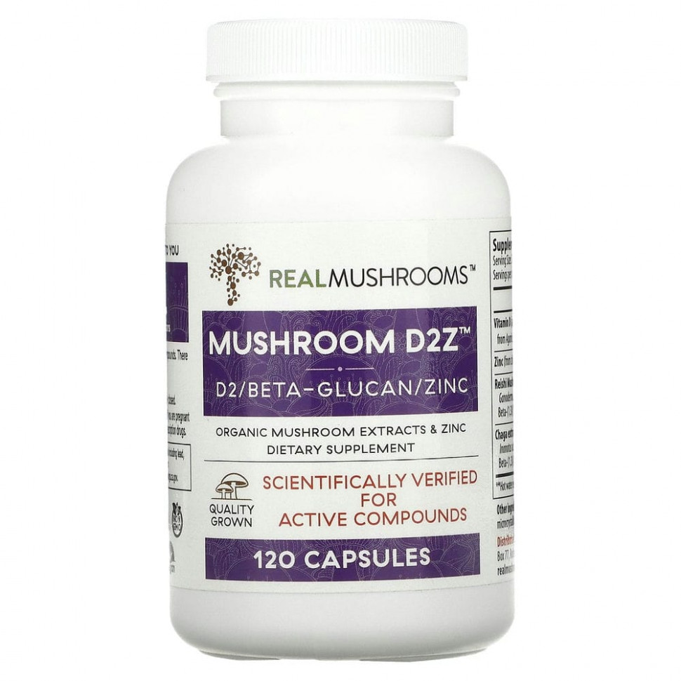  Real Mushrooms, Mushroom D2Z, D2 / - / , 120   Iherb ()