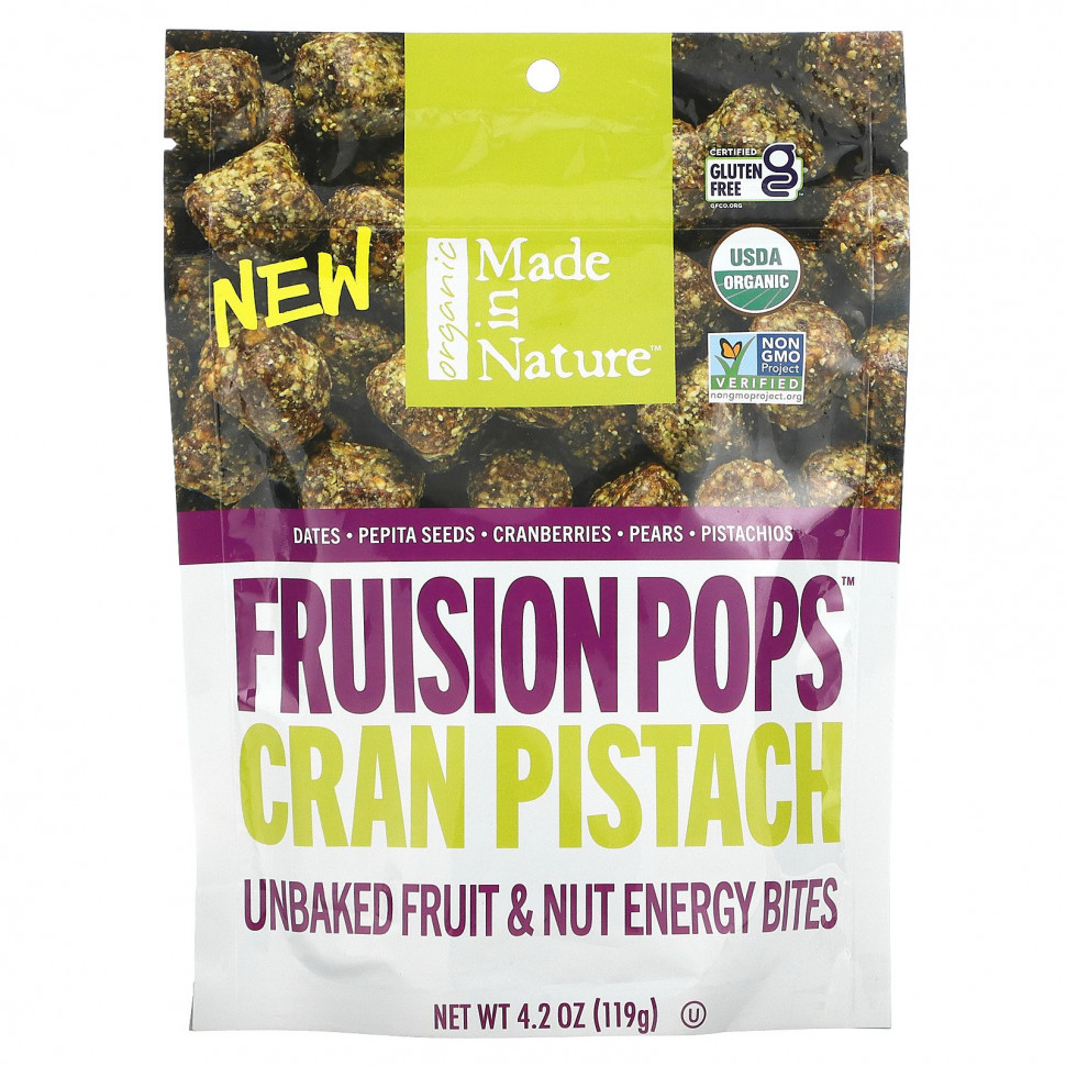 Made in Nature, Organic Fruision Pops, Cran Pistach,   ,  , 119 , 4,2 )    , -, 