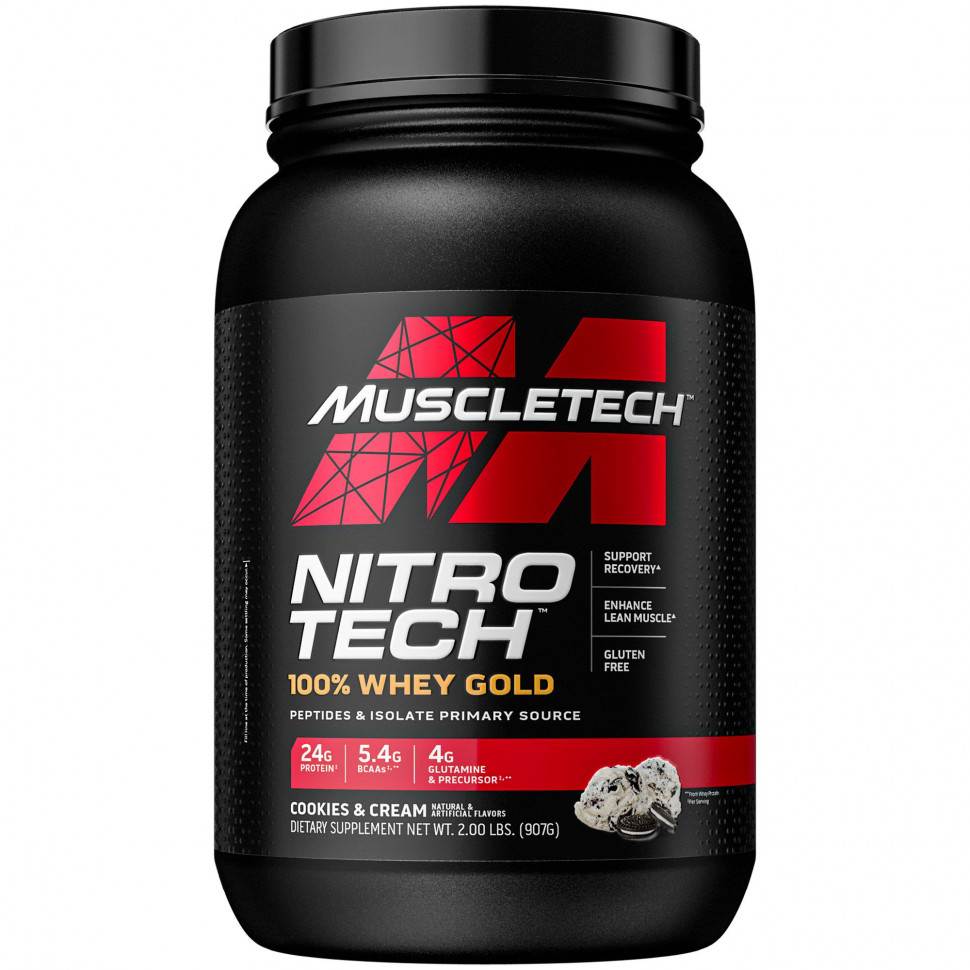 ���������� Muscletech, Nitro Tech, 100% Whey Gold, ������������ �������, ������� � ������, 1,00 �� (2,21 �����)  Iherb (������)