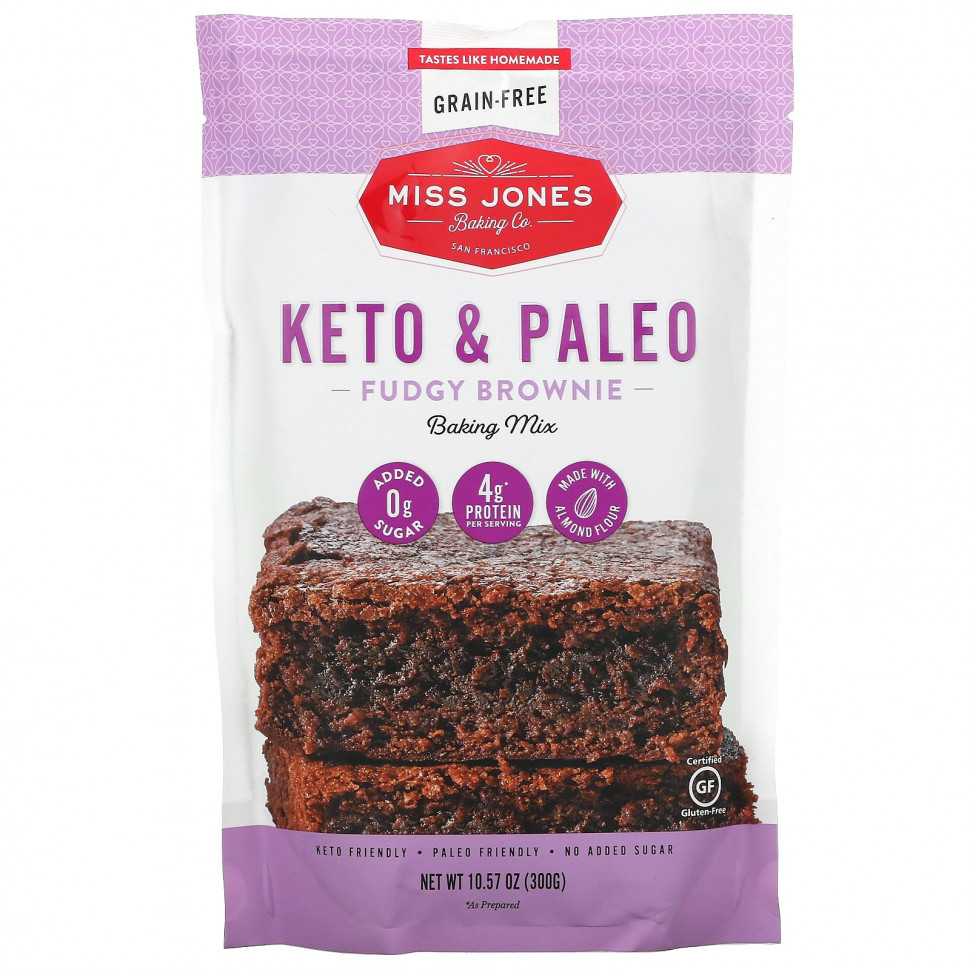 Miss Jones Baking Co,    Keto & Paleo Fudgy Brownie, 300  (10,57 )    , -, 