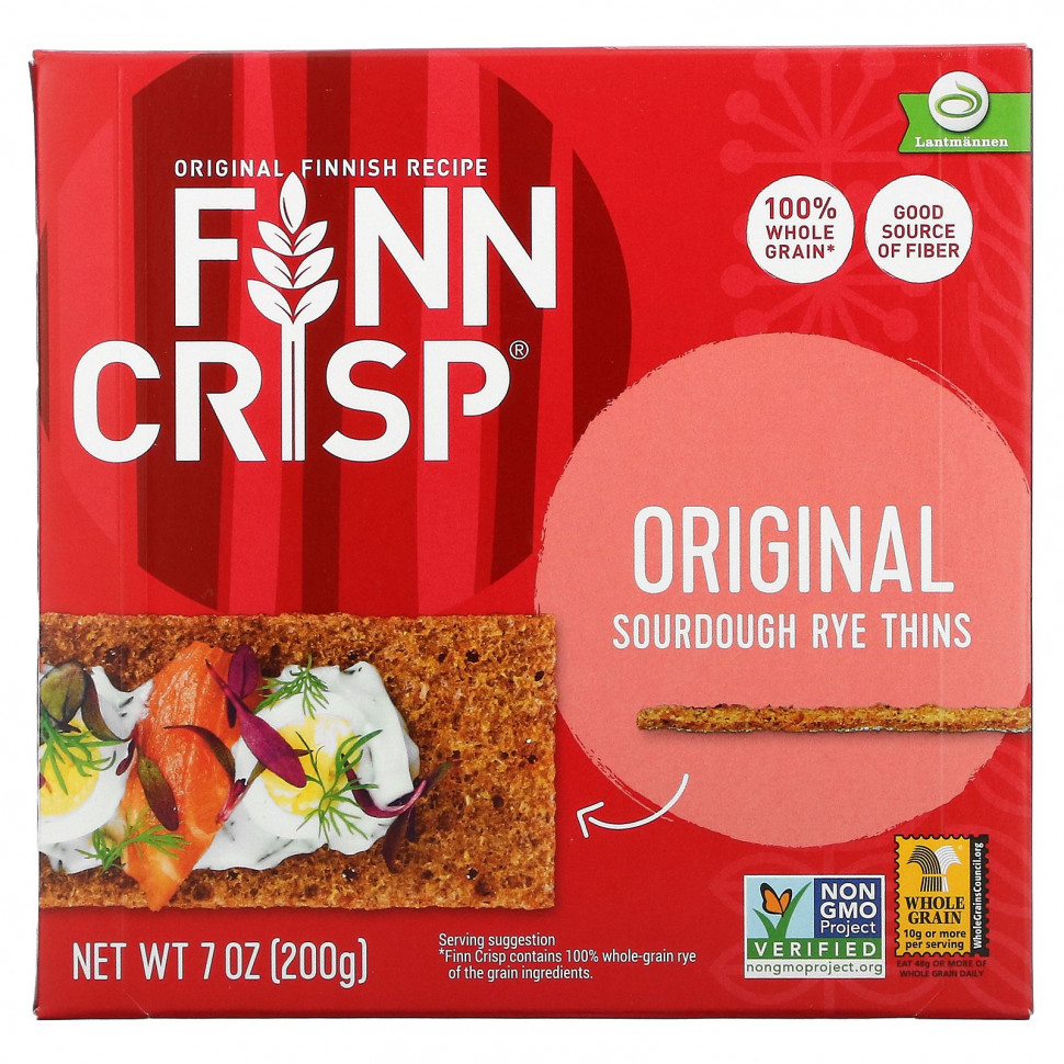 ���������� Finn Crisp, ������ �� ���������� ������� �����, ������������ ����, 200 � (7 �����)  Iherb (������)