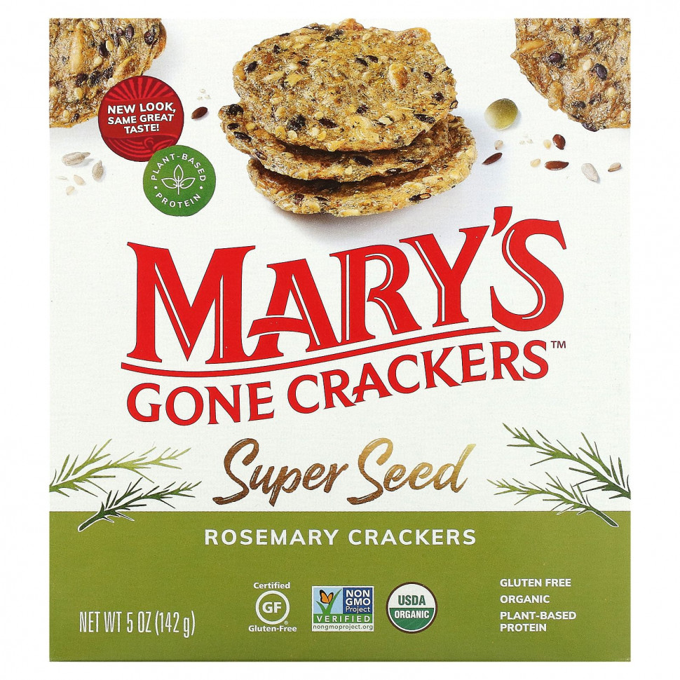���������� Mary's Gone Crackers, Super Seed, �������� �������, ��������, 141 � (5 �����)  Iherb (������)