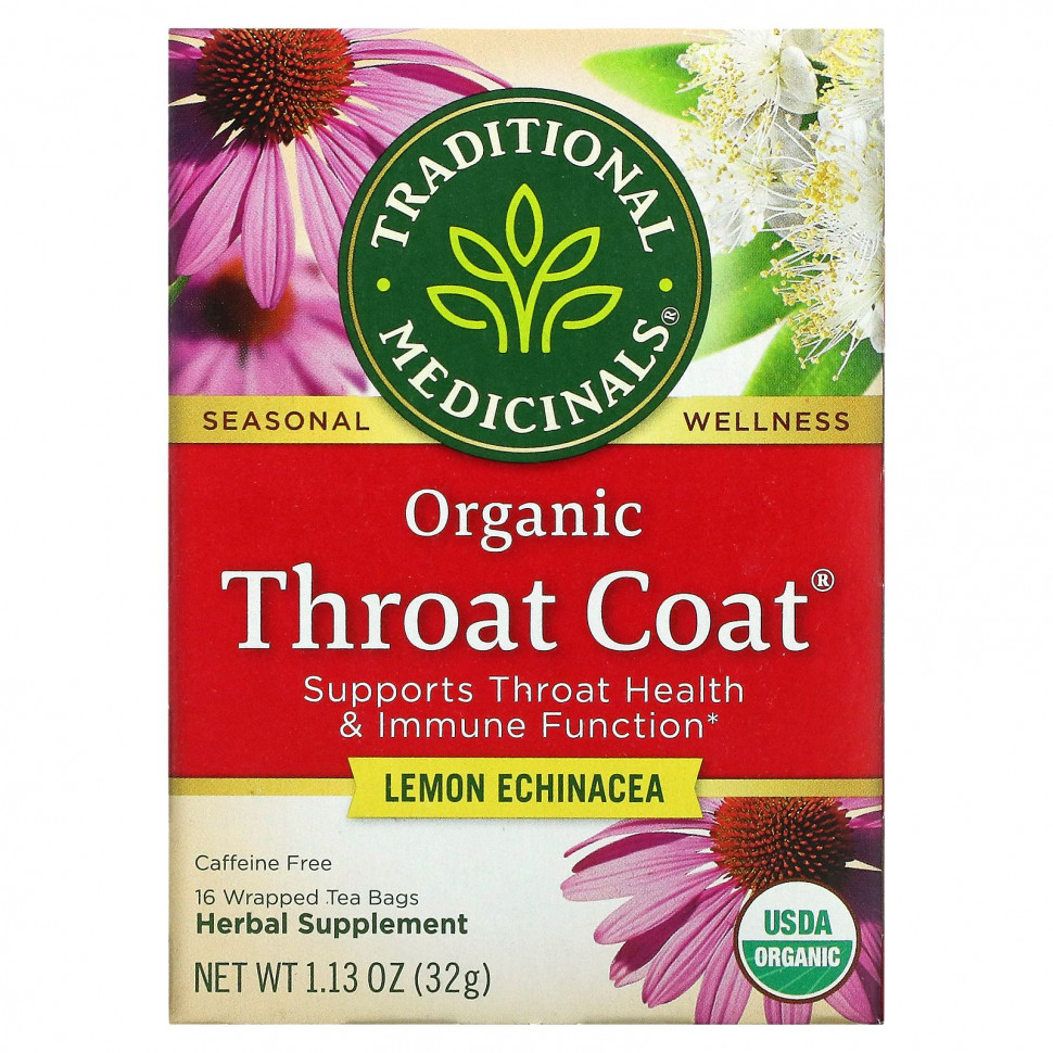 Traditional Medicinals, Organic Throat Coat,  ,  , 16    , 32  (1,13 )    , -, 