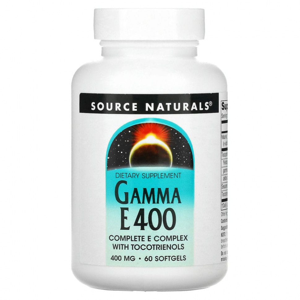 Source Naturals,  Gamma E 400  , 400 , 60      , -, 