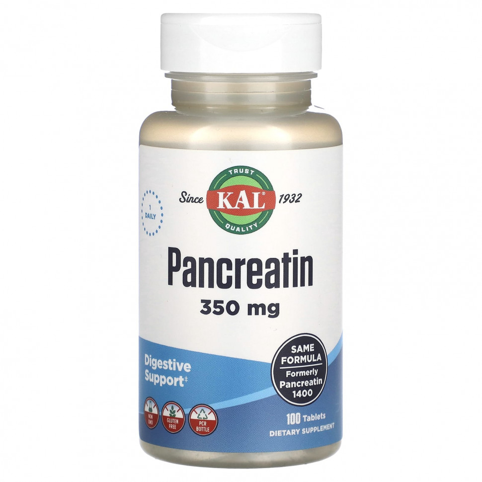 KAL, Pancreatin, 350 mg, 100 Tablets    , -, 