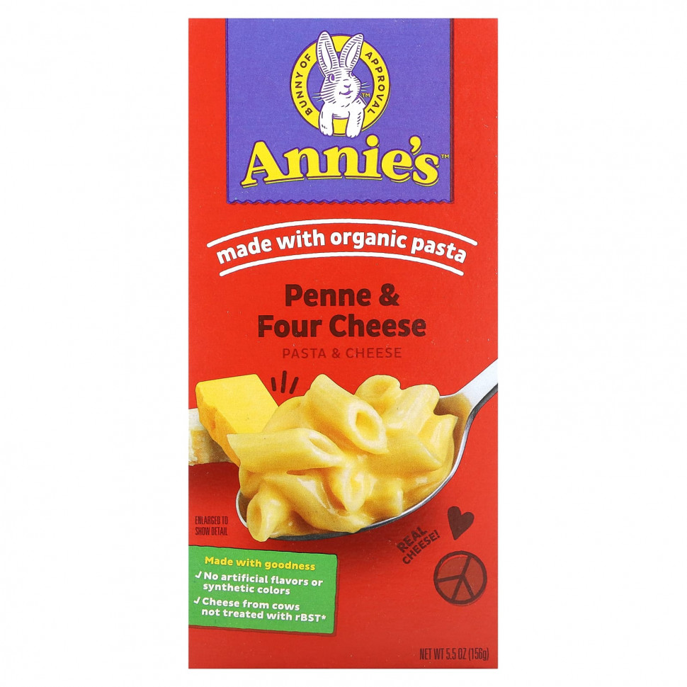 Annie's Homegrown, Pasta & Cheese, Penne & Four Cheese, 156  (5,5 )    , -, 