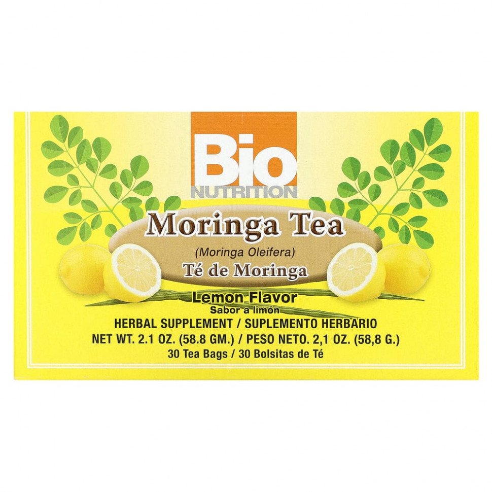 Bio Nutrition, Moringa Tea, ,  , 30  , 58,8  (2,1 )    , -, 