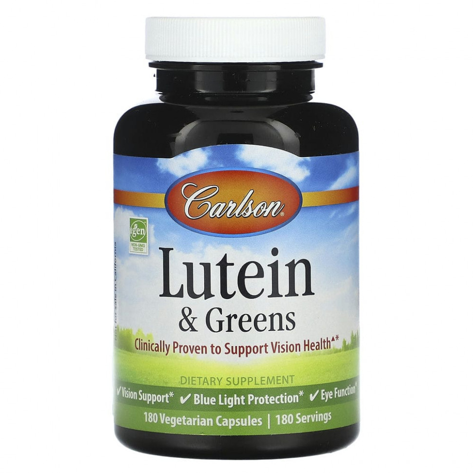 Carlson, Lutein & Greens, 180 Vegetarian Capsules    , -, 