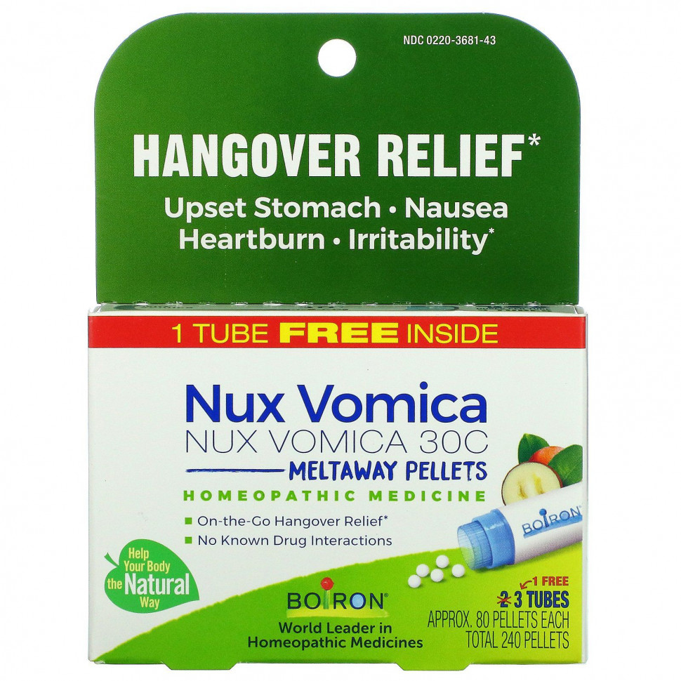 Boiron, Single Remedies,  (Nux Vomica), 30C, 3 ,  80       , -, 