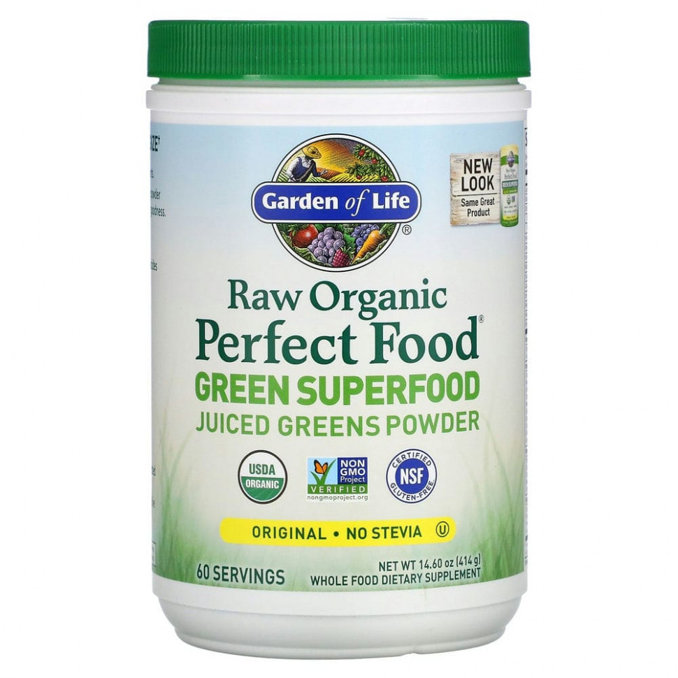 ���������� Garden of Life, Raw Organic Perfect Food, Green Superfood, ������� ������ ������, ������������ ����, 414 � (14,6 �����)  Iherb (������)