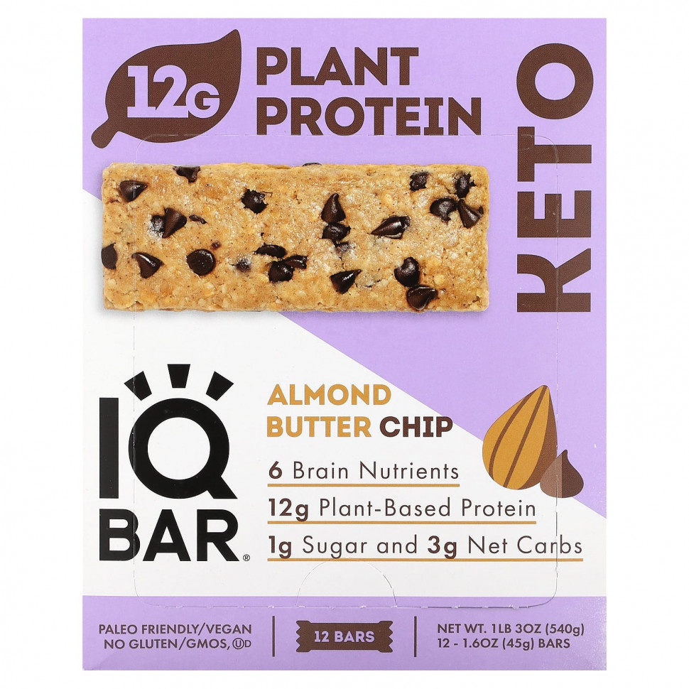 IQBAR, Plant Protein Bar,    , 12 ,  45  (1,6 )    , -, 