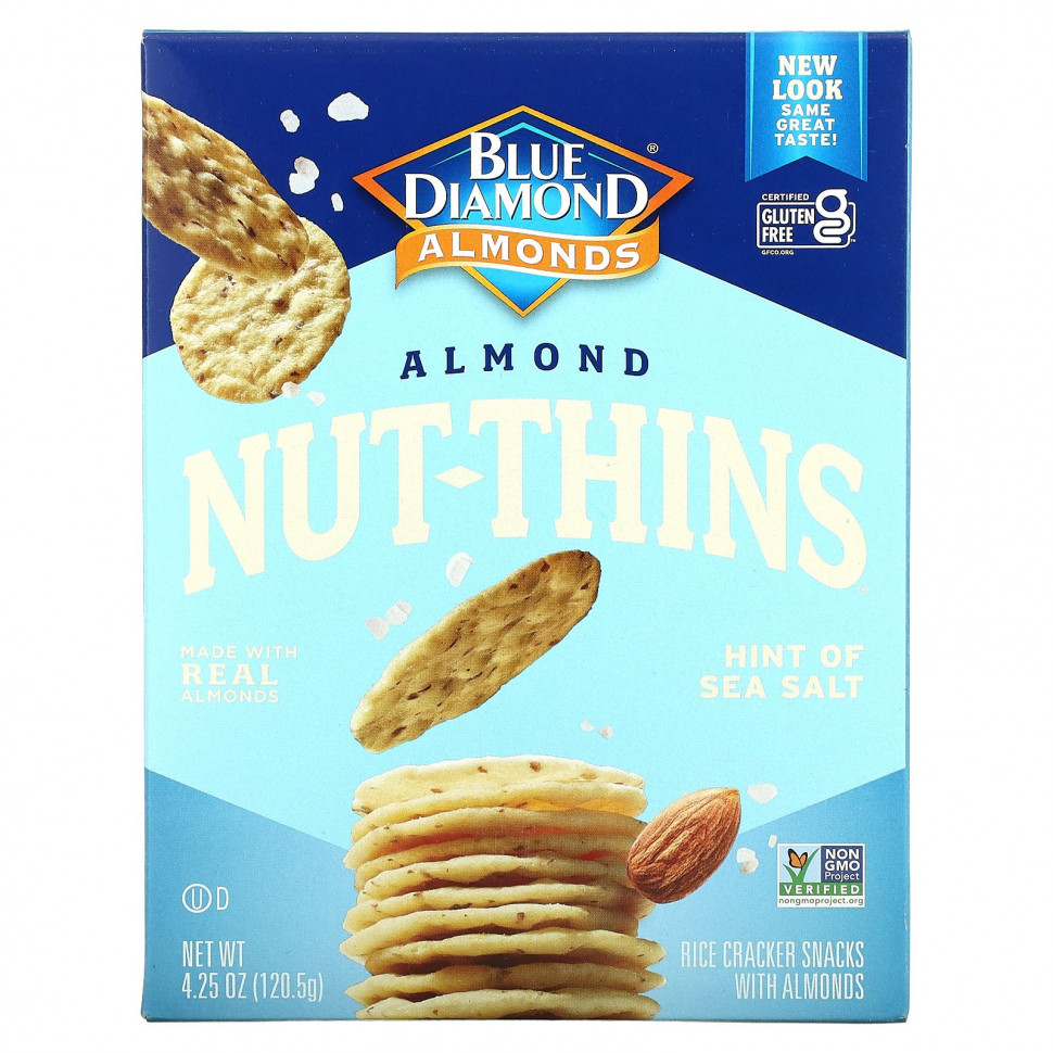 ���������� Blue Diamond, Almonds, Thins � ��������, ������� �������, � ����������� ������� ����, 120,5 � (4,25 �����)  Iherb (������)