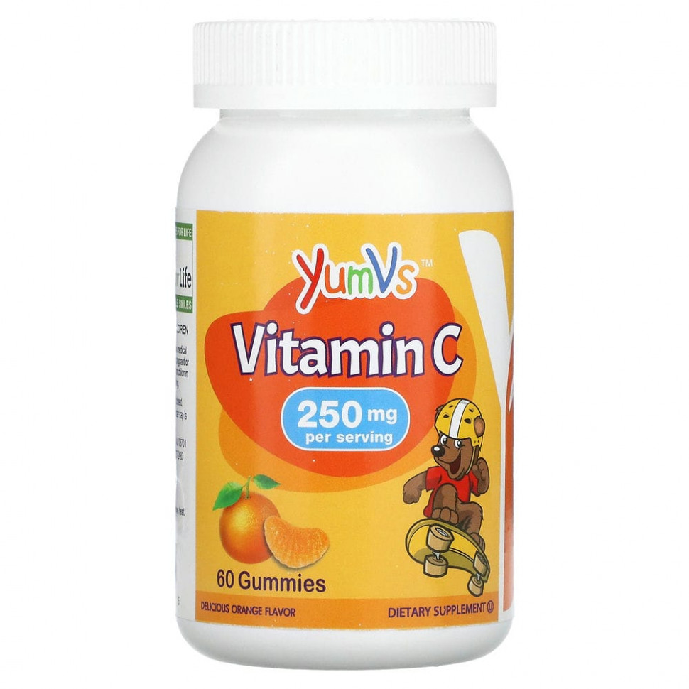 YumV's, Kids, Vitamin C, Delicious Orange, 250 mg, 60 Gummies    , -, 