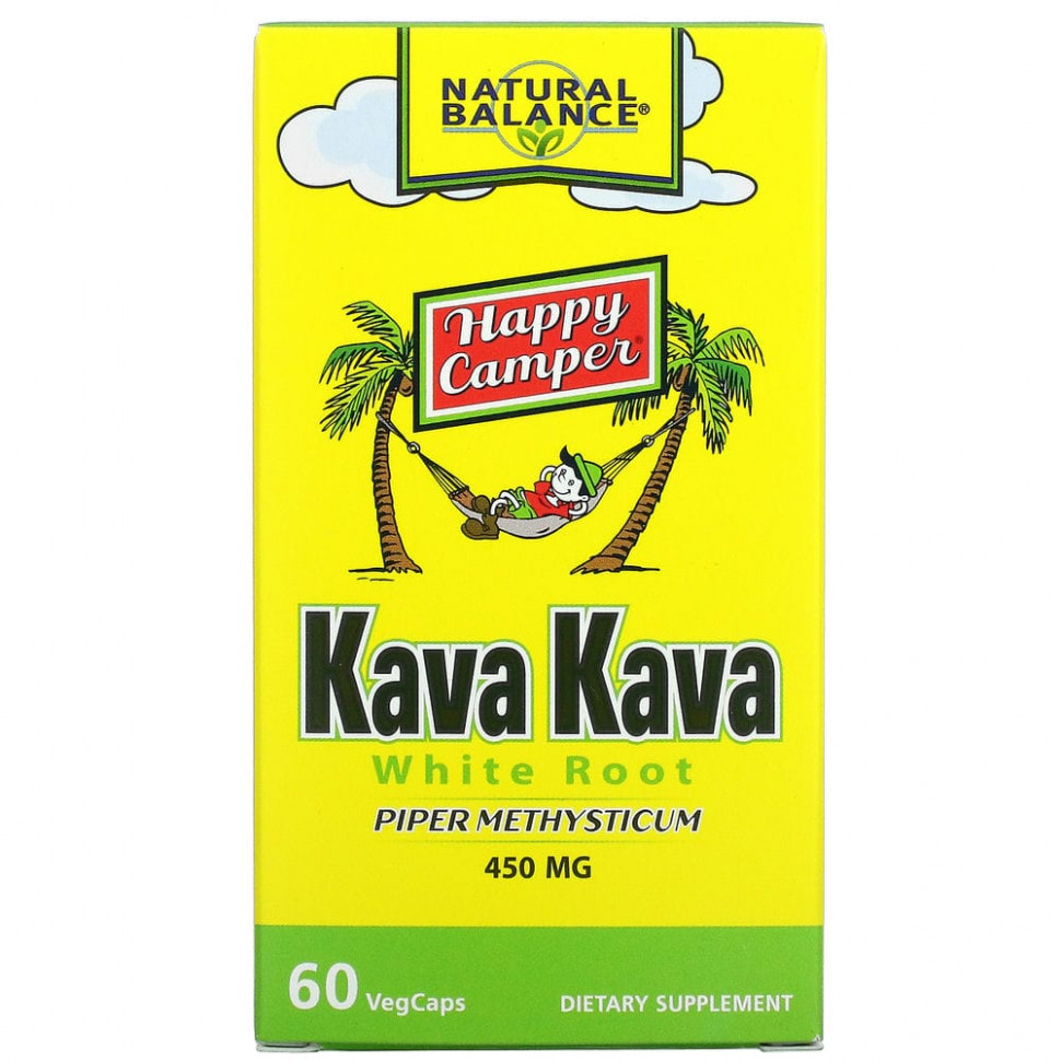  Natural Balance, Kava Kava White Root, 450 mg, 60 VegCaps  Iherb ()