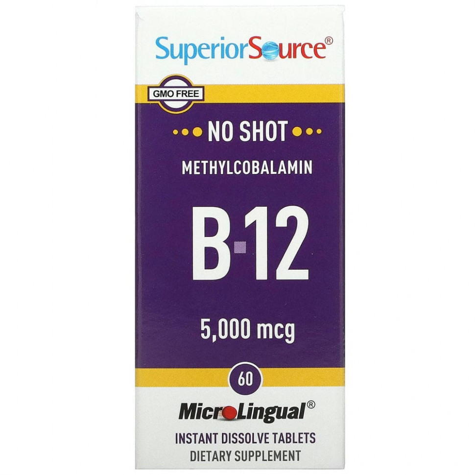 Superior Source,  B12, 5000 , 60   MicroLingual    , -, 