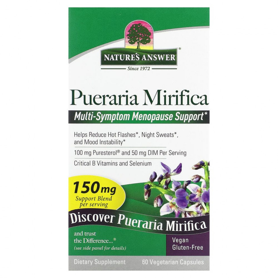 Nature's Answer, Pueraria Mirifica, 100 mg, 60 Vegetarian Capsules    , -, 