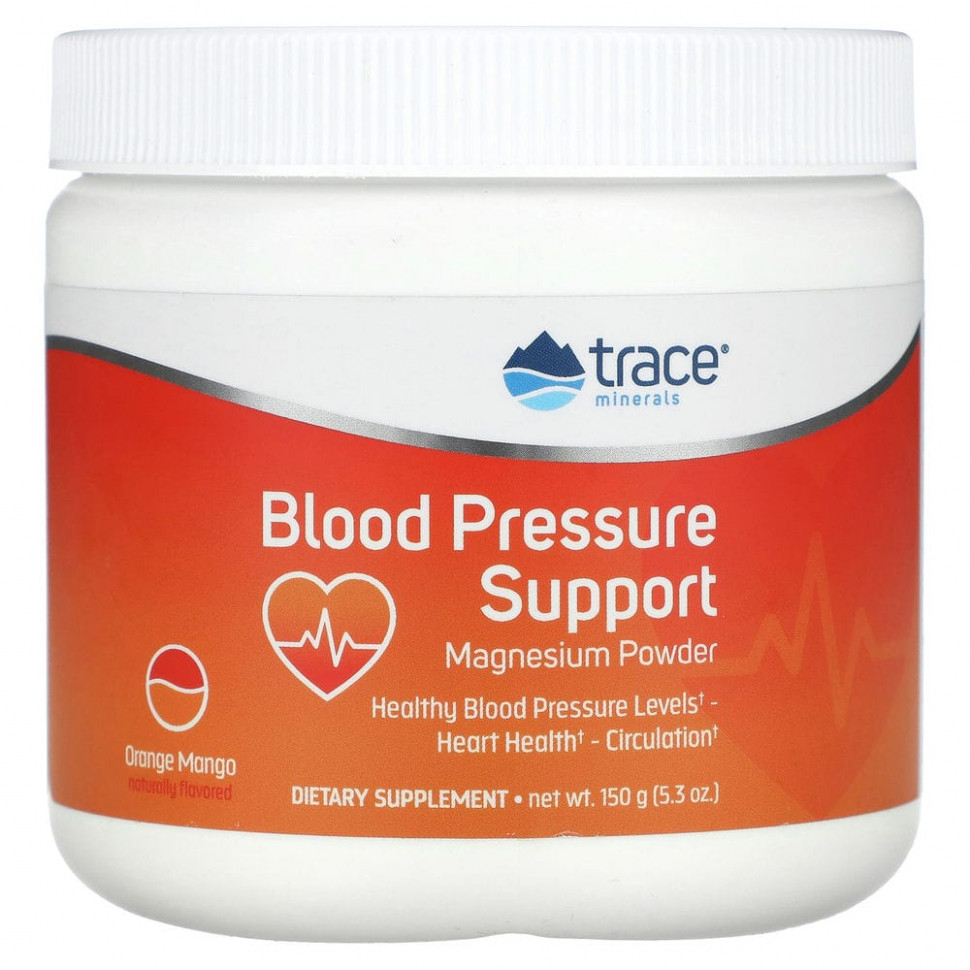 Trace Minerals , Blood Pressure Support Magnesium Powder, Orange Mango, 5.3 oz (150 g)    , -, 