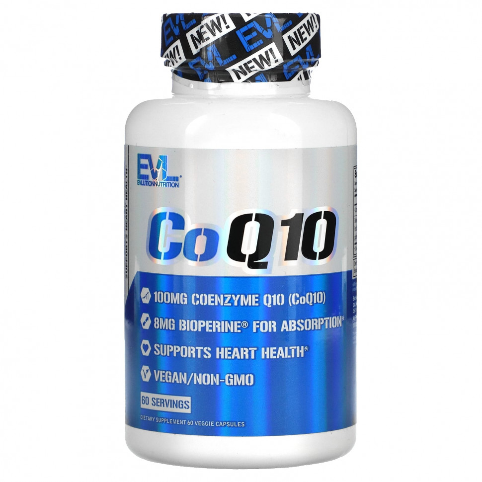 EVLution Nutrition, CoQ10, 100 mg, 60 Veggie Capsules    , -, 