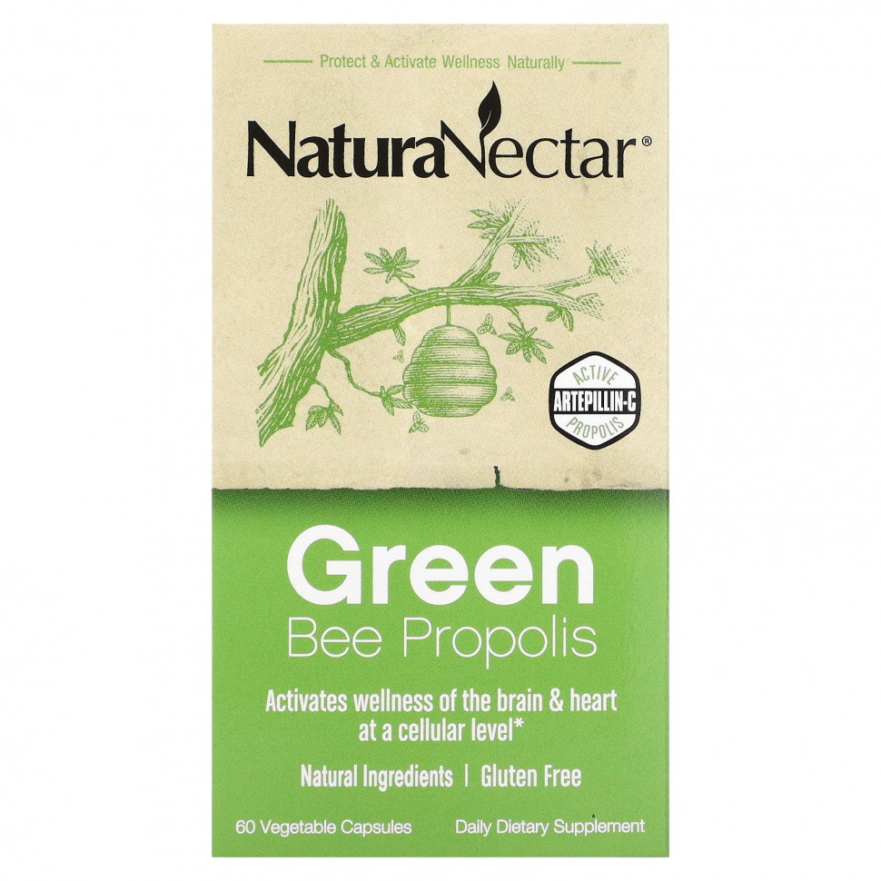 NaturaNectar, Green Bee Propolis, 60      , -, 