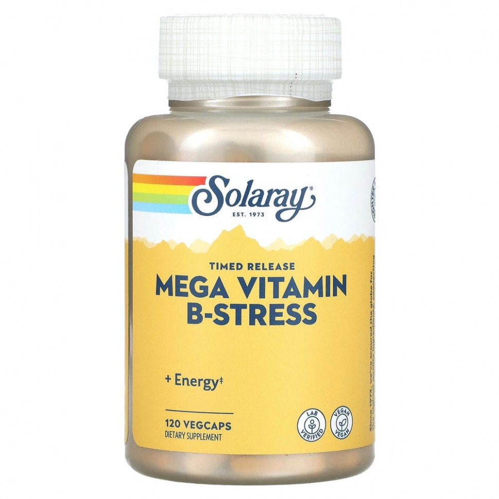 Solaray, Mega B-Stress, 120             , -, 