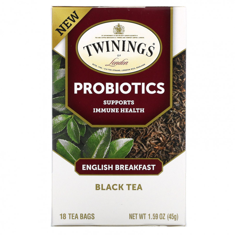 Twinings, Probiotics Black Tea, English Breakfast, 18  , 45  (1,59 )    , -, 