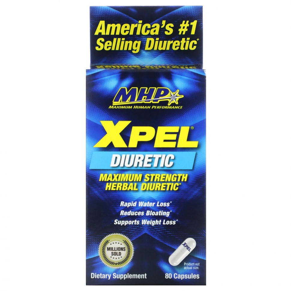 MHP, XPEL, Maximum Strength Herbal Diuretic, 80 Capsules    , -, 