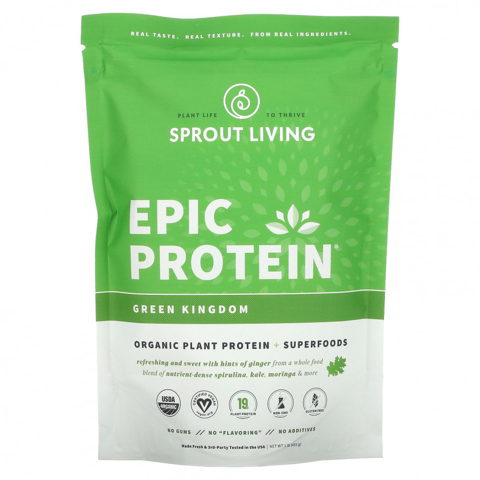  Sprout Living, Epic Protein,     , Green Kingdom, 455  (1 )  Iherb ()