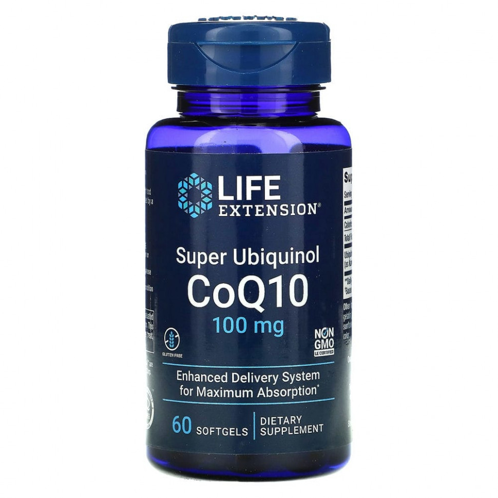 Life Extension, Super Ubiquinol CoQ10 with Enhanced Mitochondrial Support, 100 , 60       , -, 