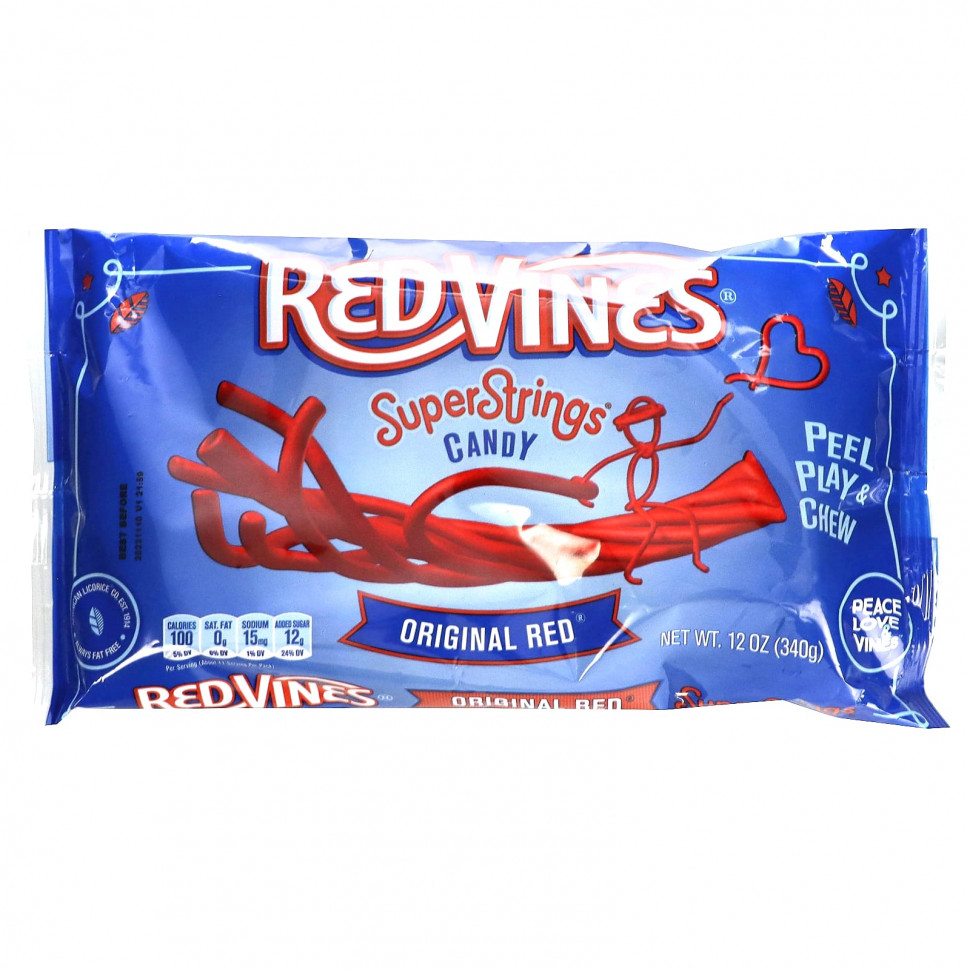 ���������� Red Vines, SuperStrings, �������, �������, 340 � (12 �����)  Iherb (������)