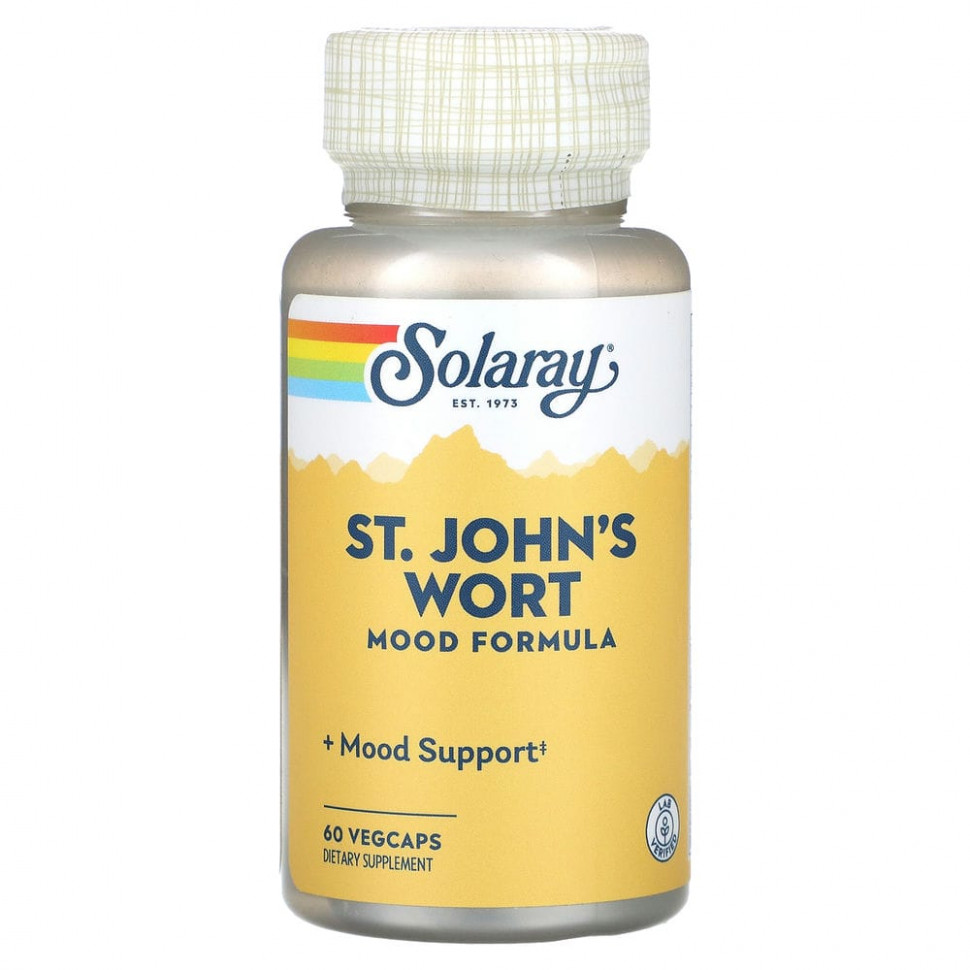  Solaray, St. John's Wort, Mood Formula, 60 VegCaps  Iherb ()