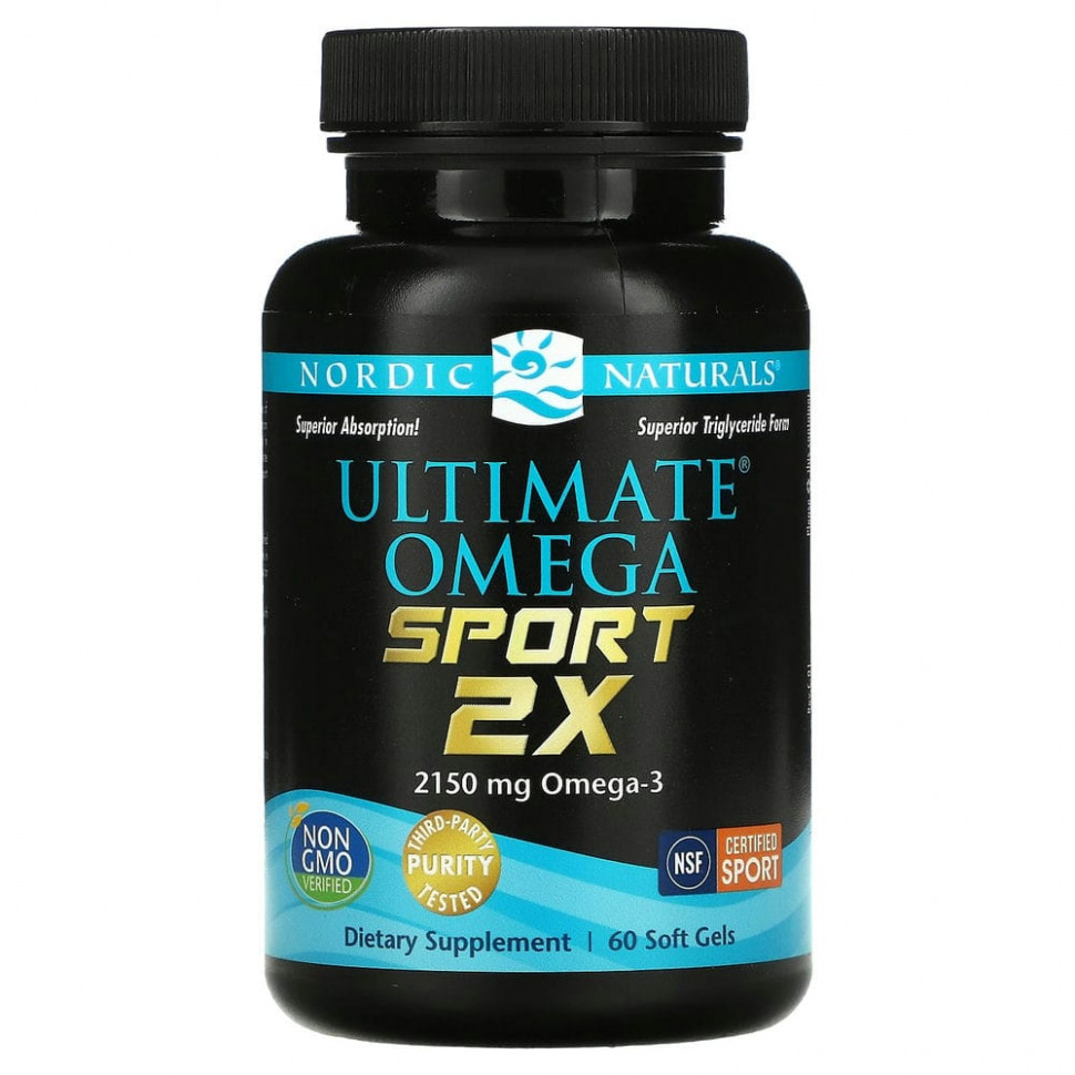 Nordic Naturals, Ultimate Omega Sport 2x, 2,150 mg, 60 Soft Gels    , -, 