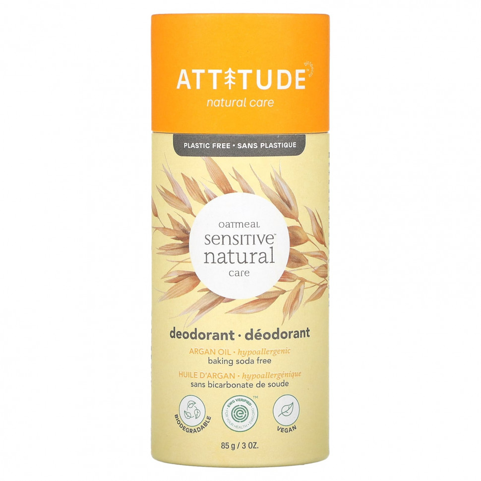 ATTITUDE, Oatmeal Sensitive Natural Care Deodorant,  , 85  (3 )    , -, 