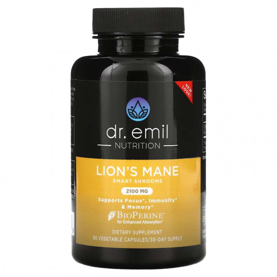 Dr Emil Nutrition, Lion's Mane Smart Shrooms, 2100 , 90      , -, 
