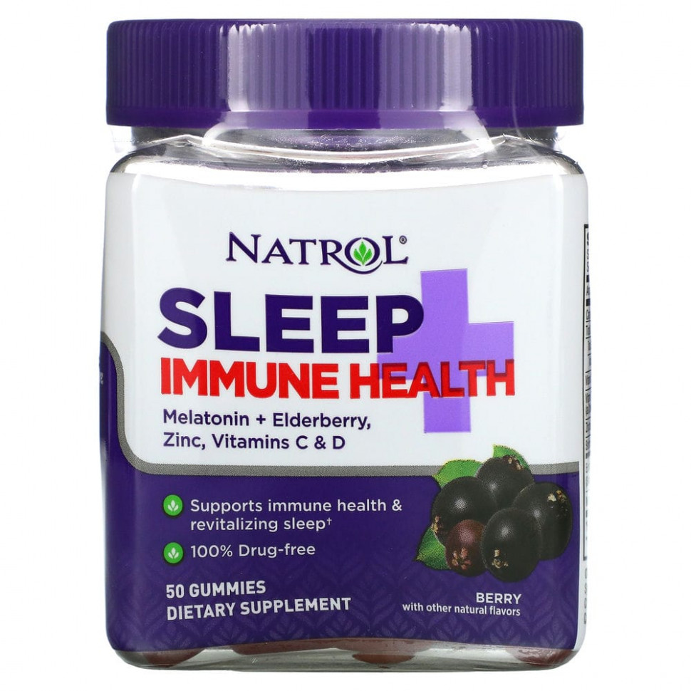 Natrol, Sleep + Immune Health, Berry, 50      , -, 