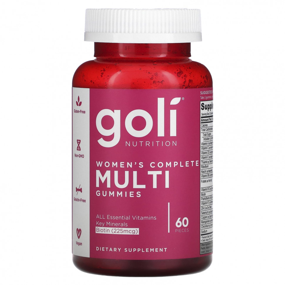 Goli Nutrition, Women's Complete Multi Gummies, 60 Pieces    , -, 